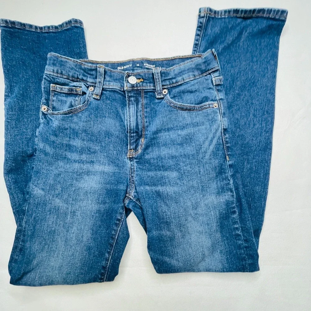 Old Navy Kids Jeans Lot 3 Pairs Size 14 Boys Skinny Bootcut Straight Blue Denim